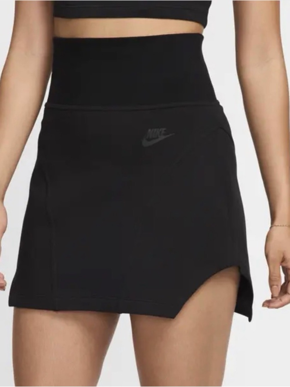 NWOT Nike Sportswear Tech Fleece Mini Skirt Black Size Small